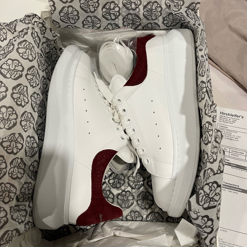 Alexander McQueen White and Red Sneakers